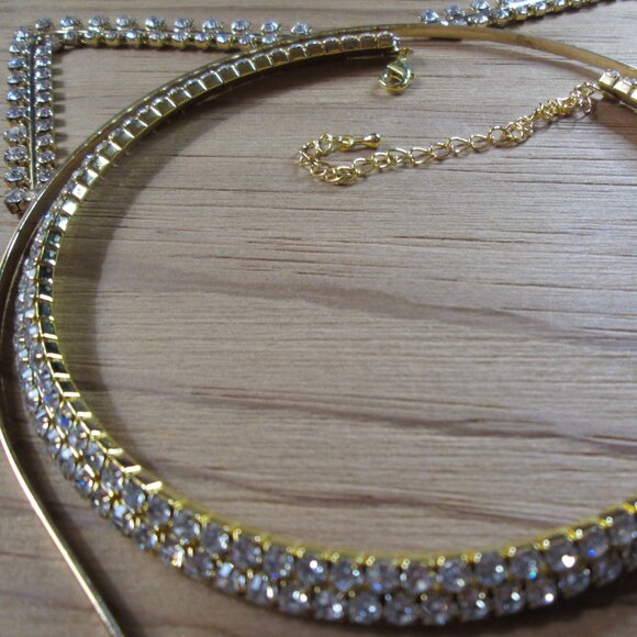 2 pieces Rhinestone Cat Ears Headband and Choker - Picture 7 of 7